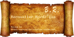 Bernvaller Rozália névjegykártya